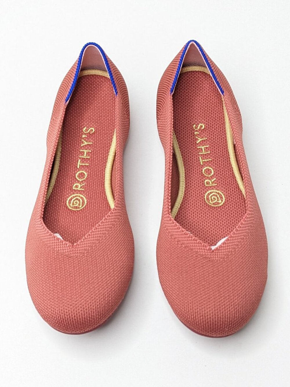 Rothy's The Flat Round Toe Slip-On Ballet Flats Copper Knit Womens 7